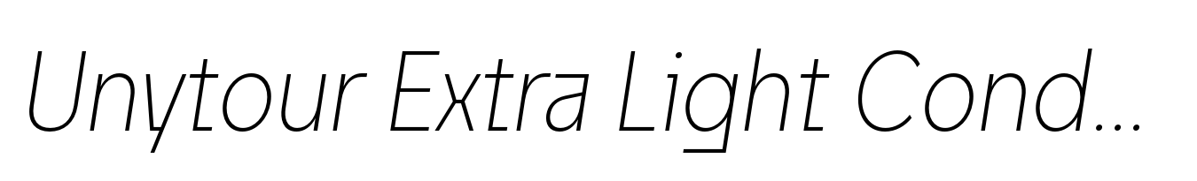 Unytour Extra Light Condensed Italic